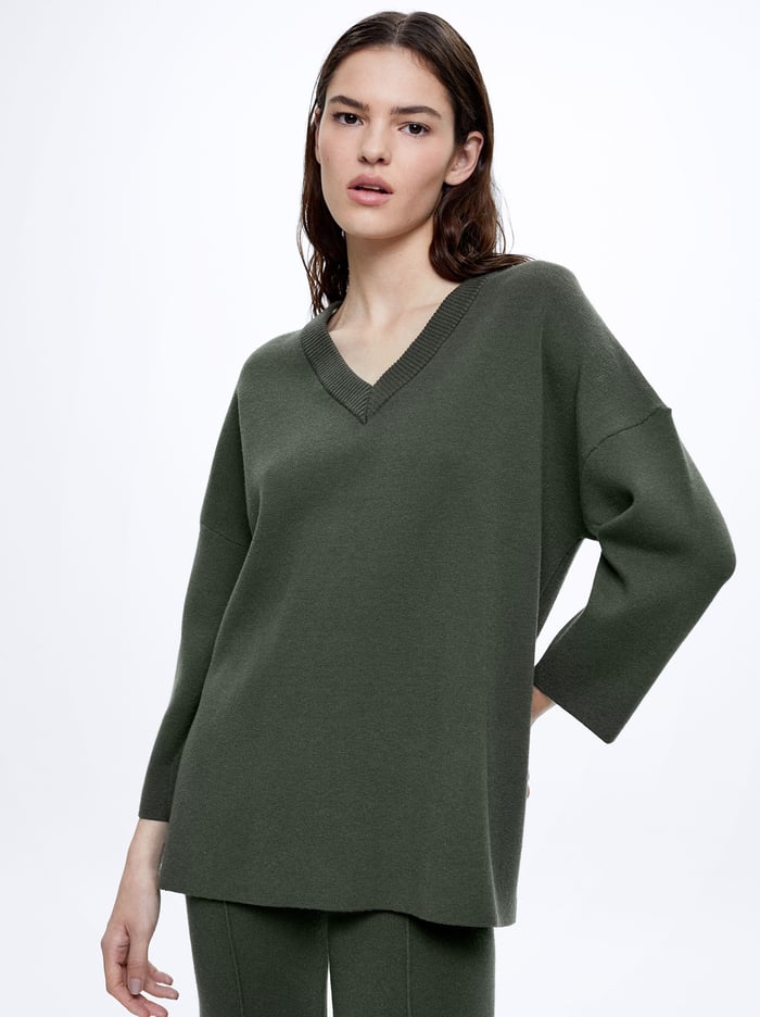Parfois Pletené V-Neck Sweater Damske Zelene | Slovensko-PLKH02781