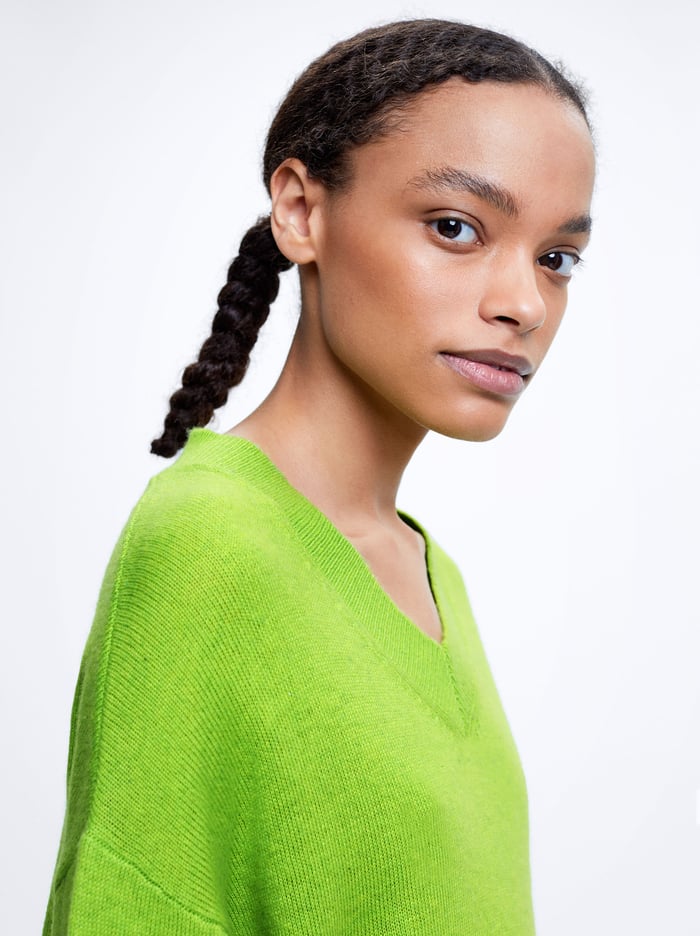 Parfois Pletené V-Neck Sweater Damske Zelene | Slovensko-WIAQ06452