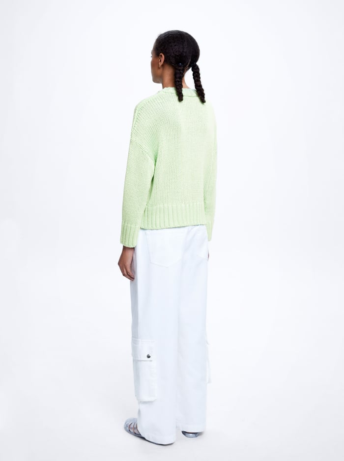 Parfois Pletené V-Neck Sweater Damske Zelene | Slovensko-XBYF13506
