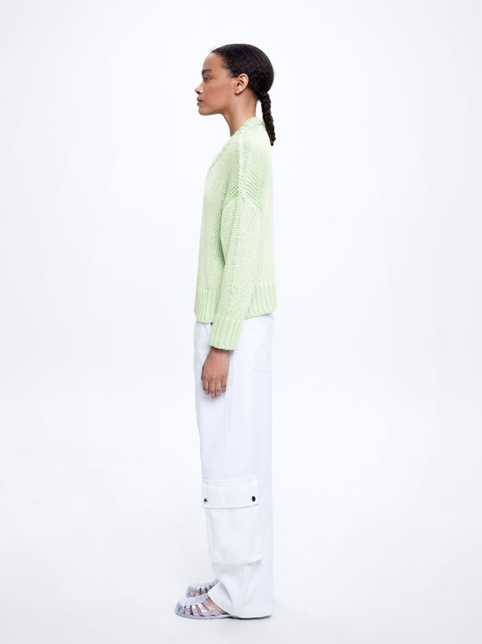 Parfois Pletené V-Neck Sweater Damske Zelene | Slovensko-XBYF13506