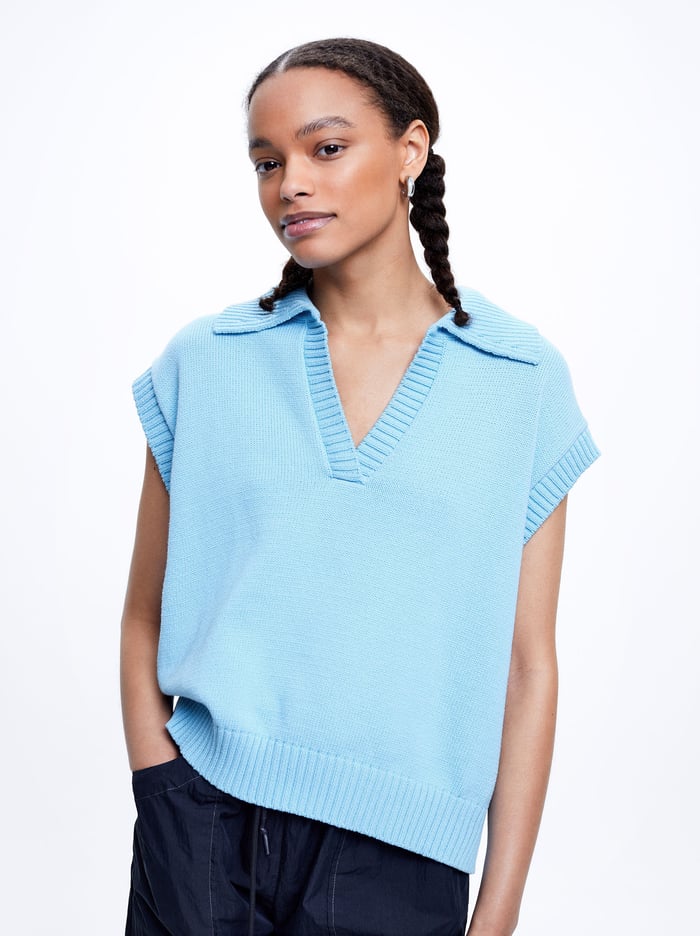 Parfois Pletené V-Neck Topy Damske Modre | Slovensko-PQVF02147