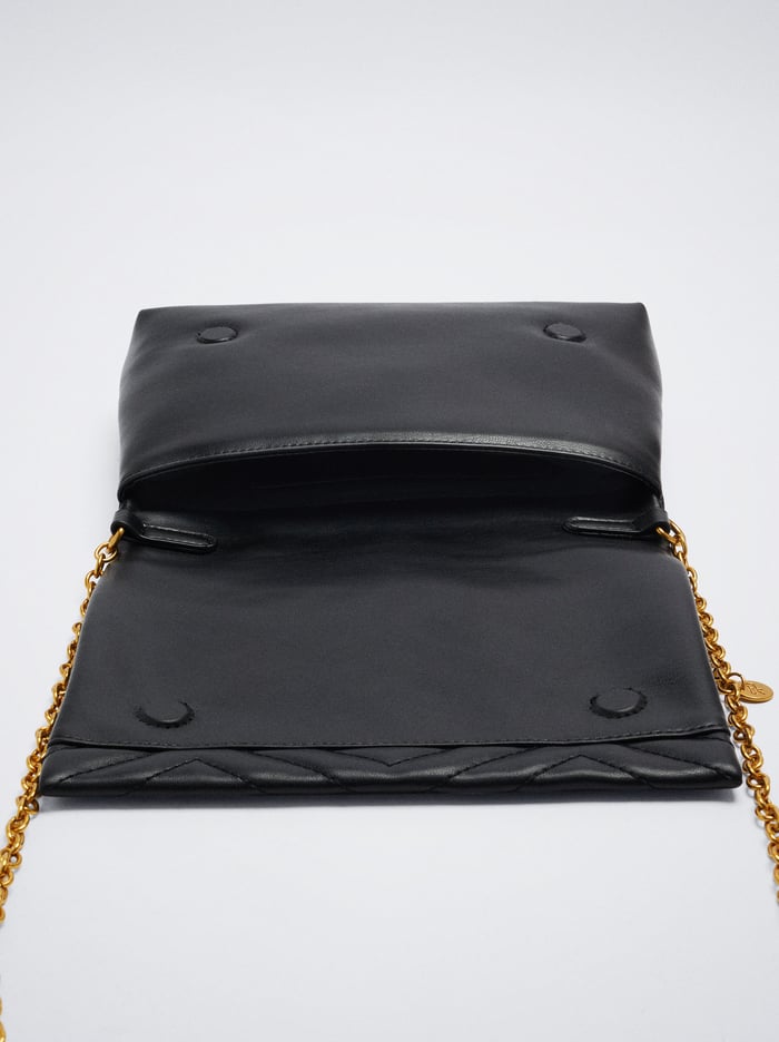 Parfois Prešívané With Chain Crossbody Kabelka Damske Čierne | Slovensko-ATFM94763