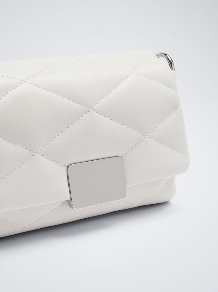 Parfois Prešívané With Chain Crossbody Kabelka Damske Biele | Slovensko-JFRU96583