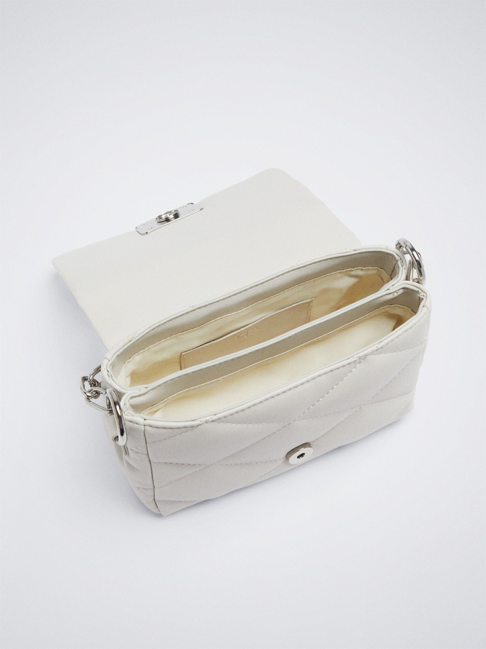 Parfois Prešívané With Chain Crossbody Kabelka Damske Biele | Slovensko-JFRU96583