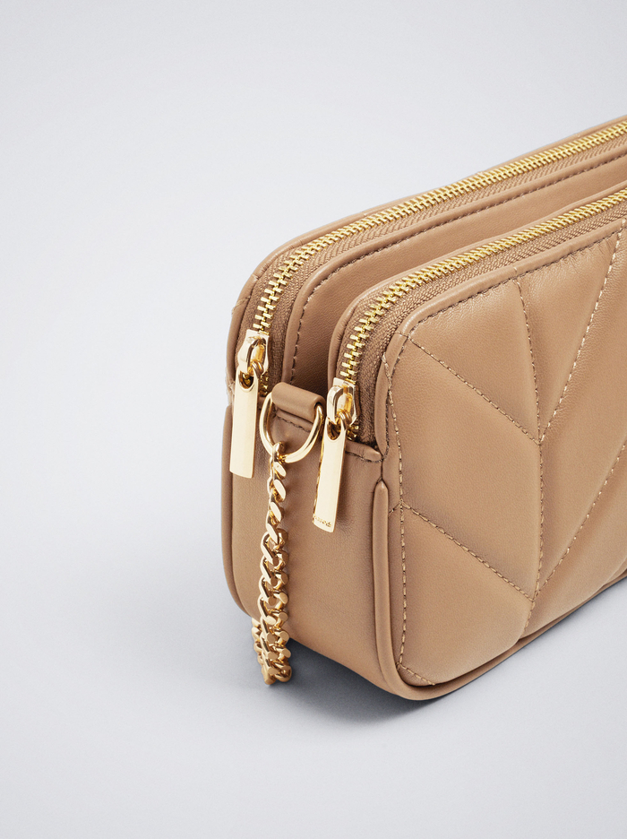 Parfois Prešívané With Chain Crossbody Kabelka Damske Hnede | Slovensko-OKDC05389