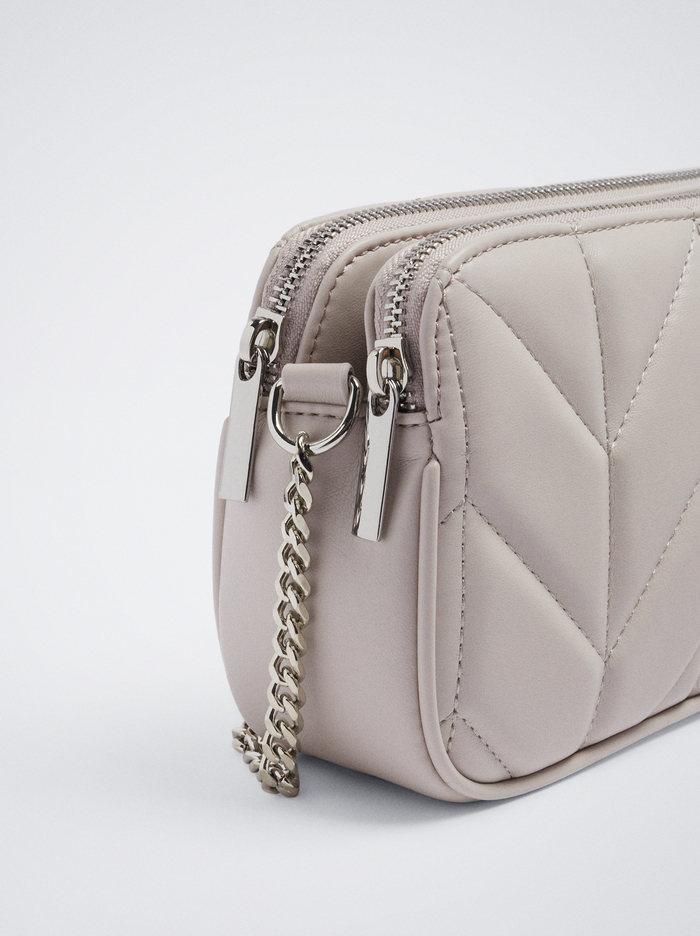Parfois Prešívané With Chain Crossbody Kabelka Damske Biele | Slovensko-RYHV50738