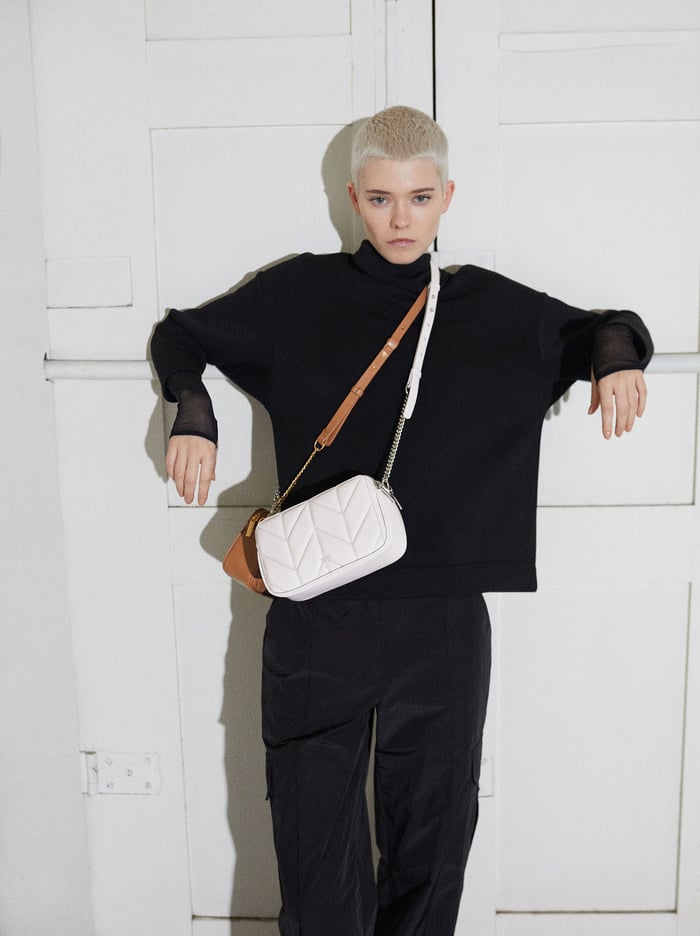 Parfois Prešívané With Chain Crossbody Kabelka Damske Biele | Slovensko-RYHV50738
