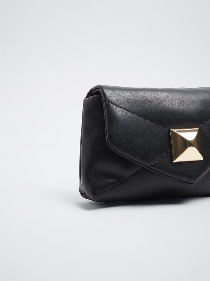 Parfois Prešívané With Chain Crossbody Kabelka Damske Čierne | Slovensko-UXTL03275
