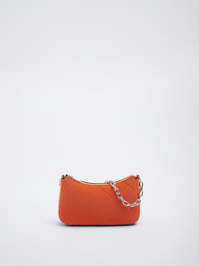 Parfois Prešívané With Chain Taška Cez Rameno Damske Oranžové | Slovensko-AYBD84653