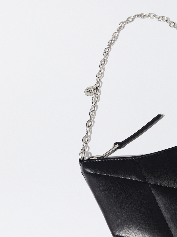 Parfois Prešívané With Chain Taška Cez Rameno Damske Čierne | Slovensko-RJOP82590