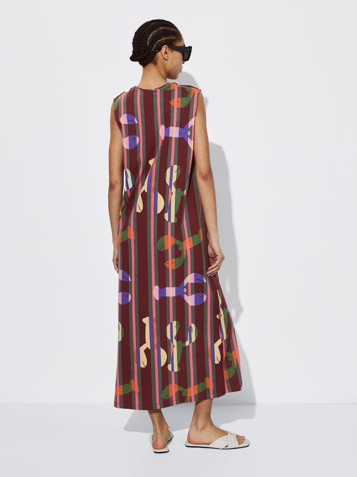Parfois Printed Midi Saty Damske Bordove | Slovensko-LOUE12890