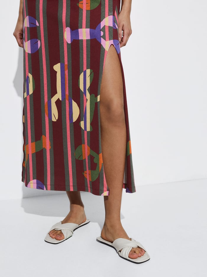Parfois Printed Midi Saty Damske Bordove | Slovensko-LOUE12890