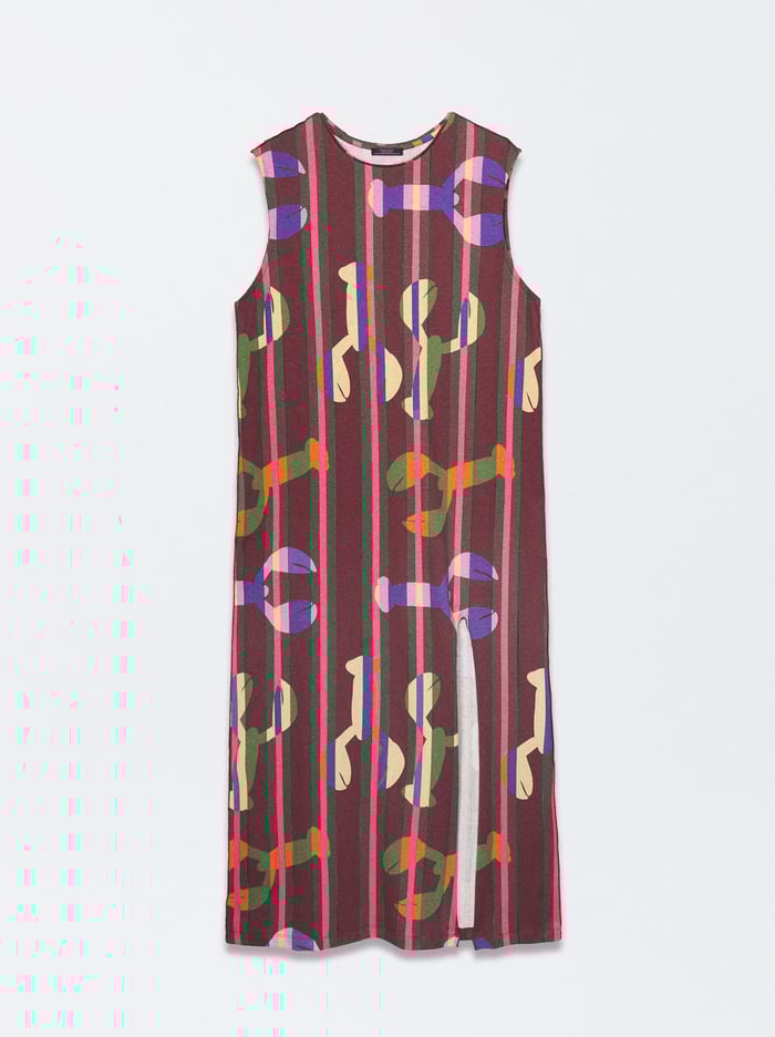 Parfois Printed Midi Saty Damske Bordove | Slovensko-LOUE12890