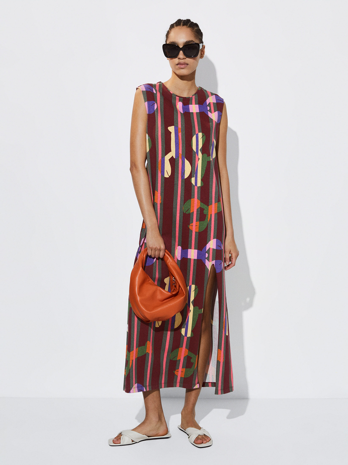 Parfois Printed Midi Saty Damske Bordove | Slovensko-LOUE12890