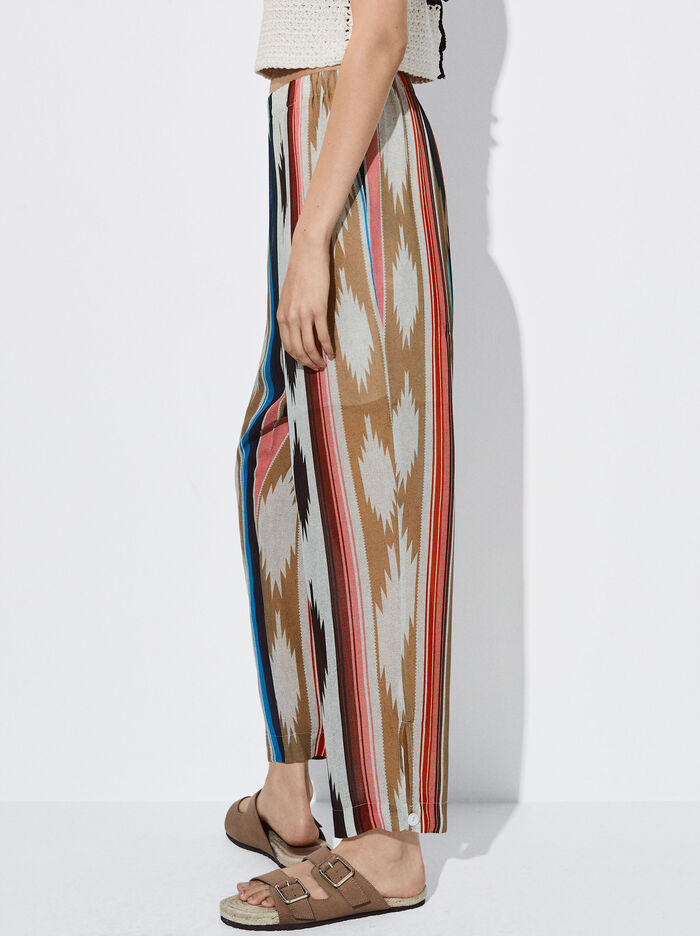 Parfois Printed With Elastic Waistband Nohavice Damske Viacfarebný | Slovensko-OTXW76045