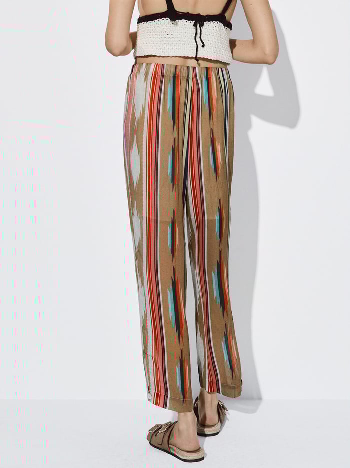 Parfois Printed With Elastic Waistband Nohavice Damske Viacfarebný | Slovensko-OTXW76045