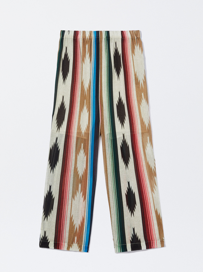 Parfois Printed With Elastic Waistband Nohavice Damske Viacfarebný | Slovensko-OTXW76045