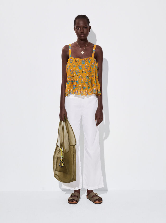 Parfois Printed With Embroidery Topy Damske Žlté | Slovensko-IGDF16983