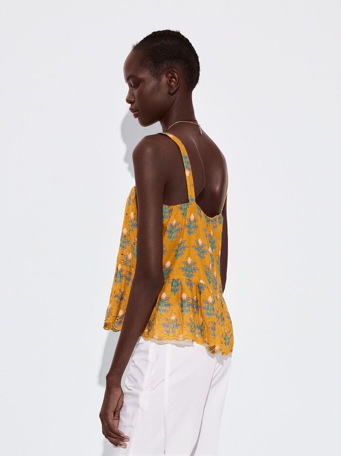 Parfois Printed With Embroidery Topy Damske Žlté | Slovensko-IGDF16983