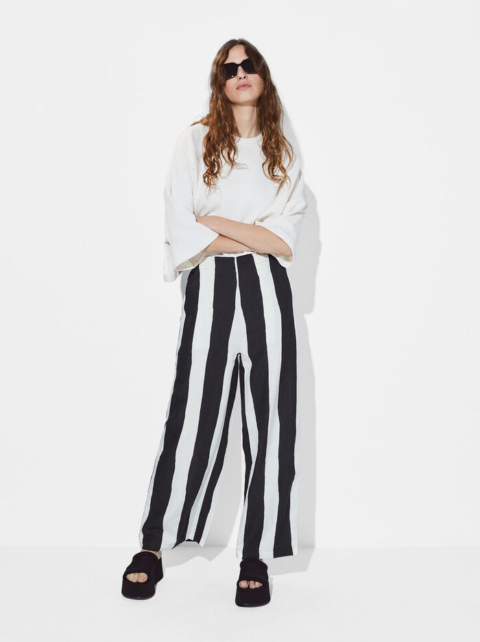 Parfois Pruhované Linen Nohavice Damske Viacfarebný | Slovensko-RFEN89642