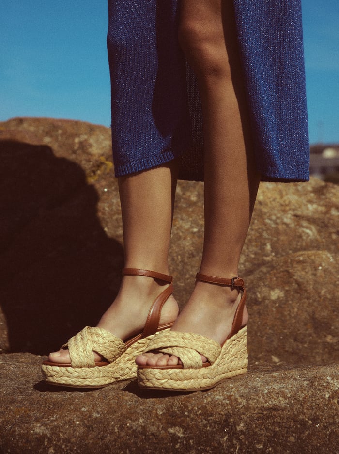 Parfois Raffia Wedge Sandále Damske Béžové | Slovensko-TBFV69235