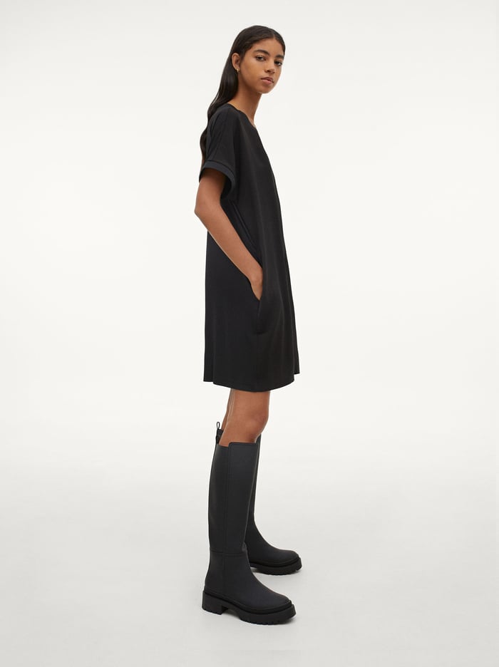 Parfois Round Neck And Kratke Sleeve Saty Damske Čierne | Slovensko-TKUG64732