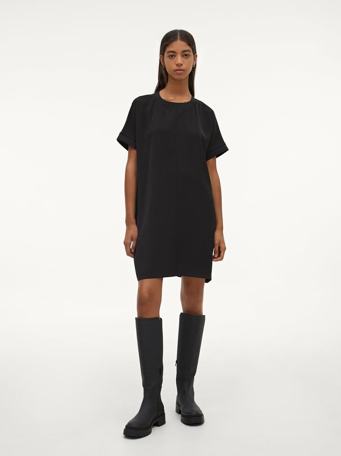 Parfois Round Neck And Kratke Sleeve Saty Damske Čierne | Slovensko-TKUG64732
