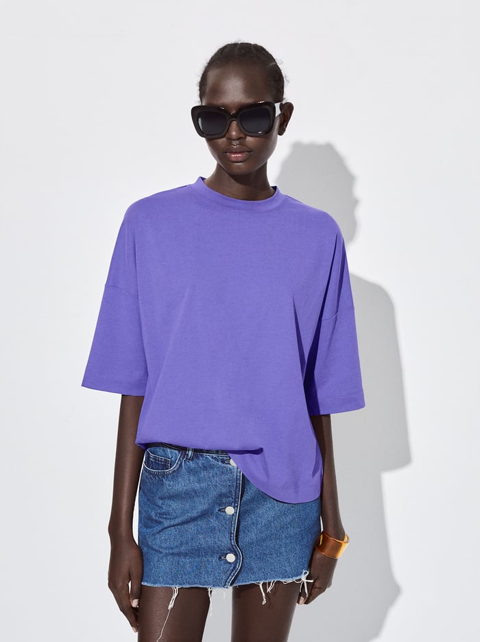 Parfois Round-Neck T-Shirts Damske Nachový | Slovensko-SRUG81247