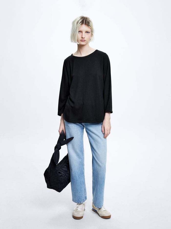 Parfois Round Neck T-Shirts Damske Čierne | Slovensko-SMWE74968