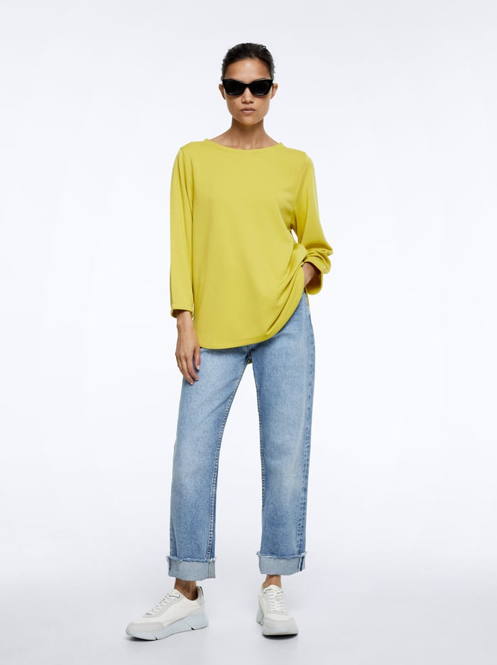 Parfois Round Neck T-Shirts Damske Žlté | Slovensko-FHQM58346