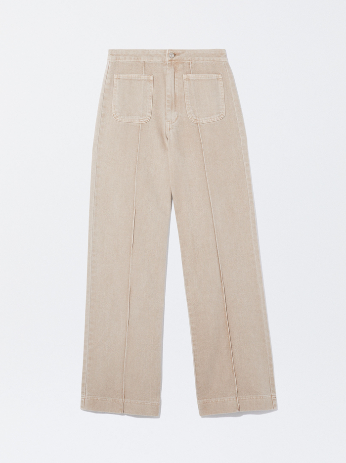 Parfois Rovno Fit With Pockets Džínsy Damske Béžové | Slovensko-WPJM64895