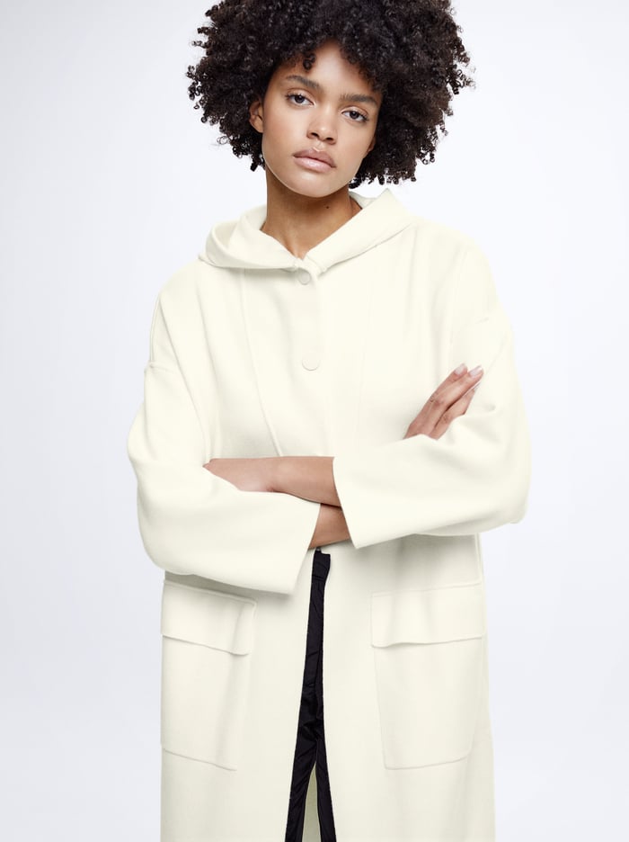Parfois S Kapucňou Knit Kabáty Damske Biele | Slovensko-SNKU58701