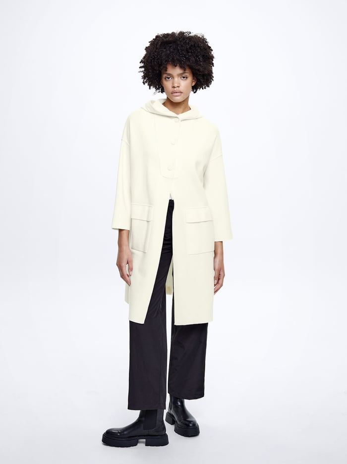 Parfois S Kapucňou Knit Kabáty Damske Biele | Slovensko-SNKU58701