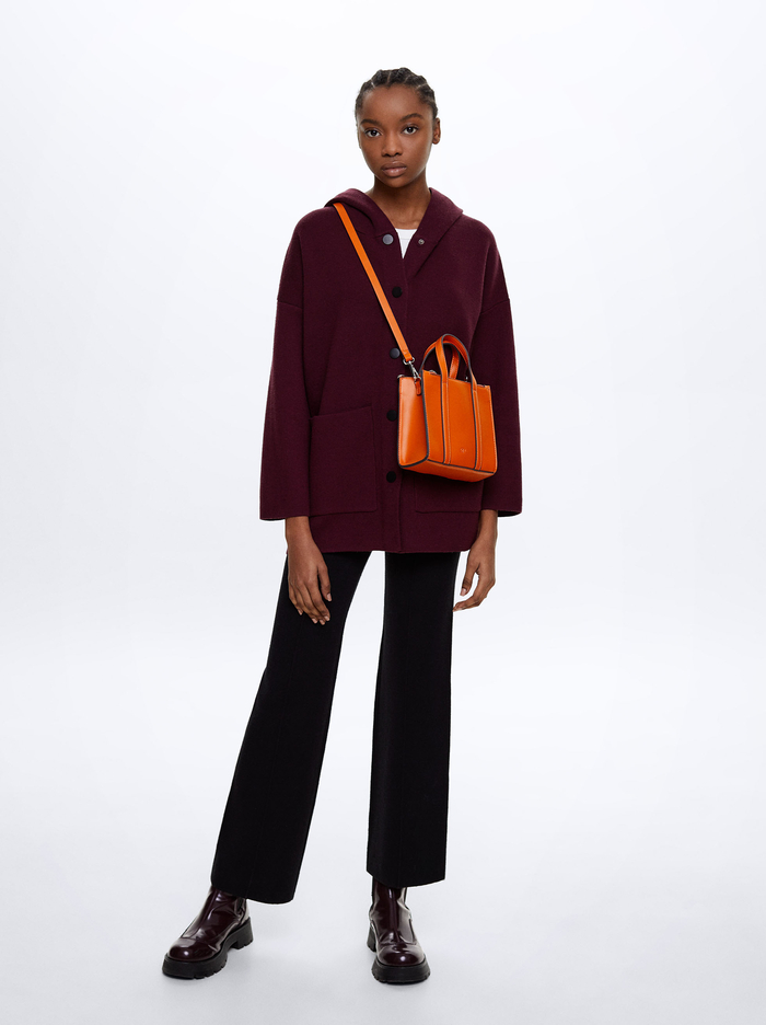 Parfois S Kapucňou Knit Pončá Damske Bordove | Slovensko-WBAG67815