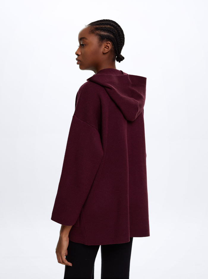 Parfois S Kapucňou Knit Pončá Damske Bordove | Slovensko-WBAG67815