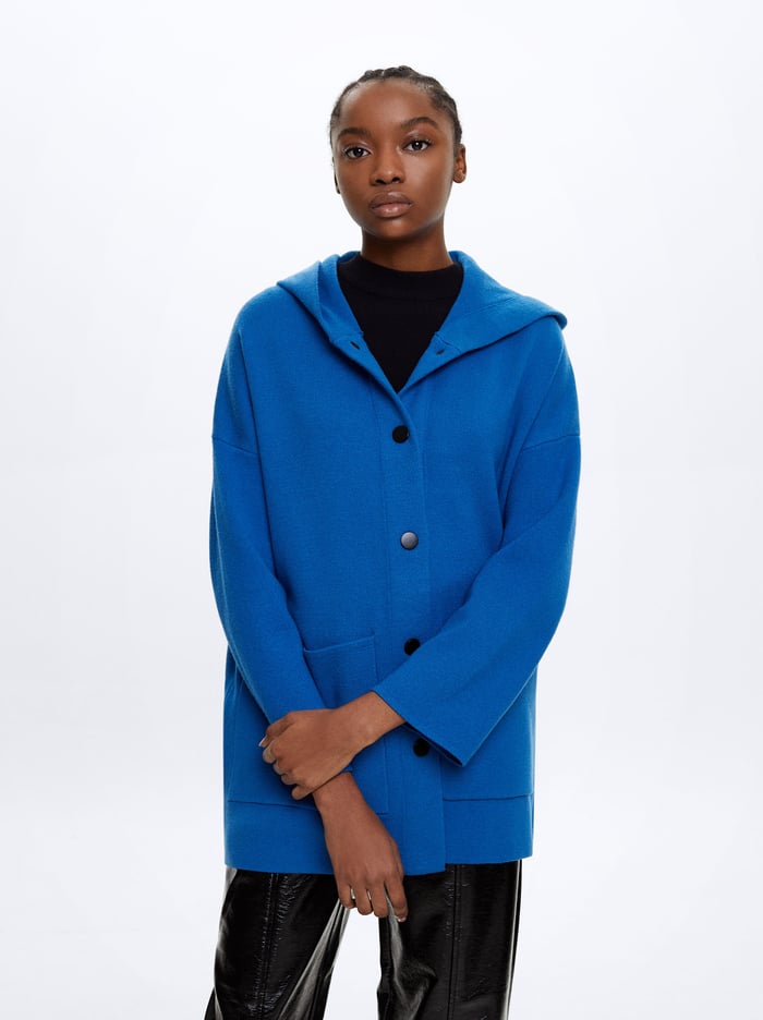 Parfois S Kapucňou Knit Pončá Damske Modre | Slovensko-BZTM96584