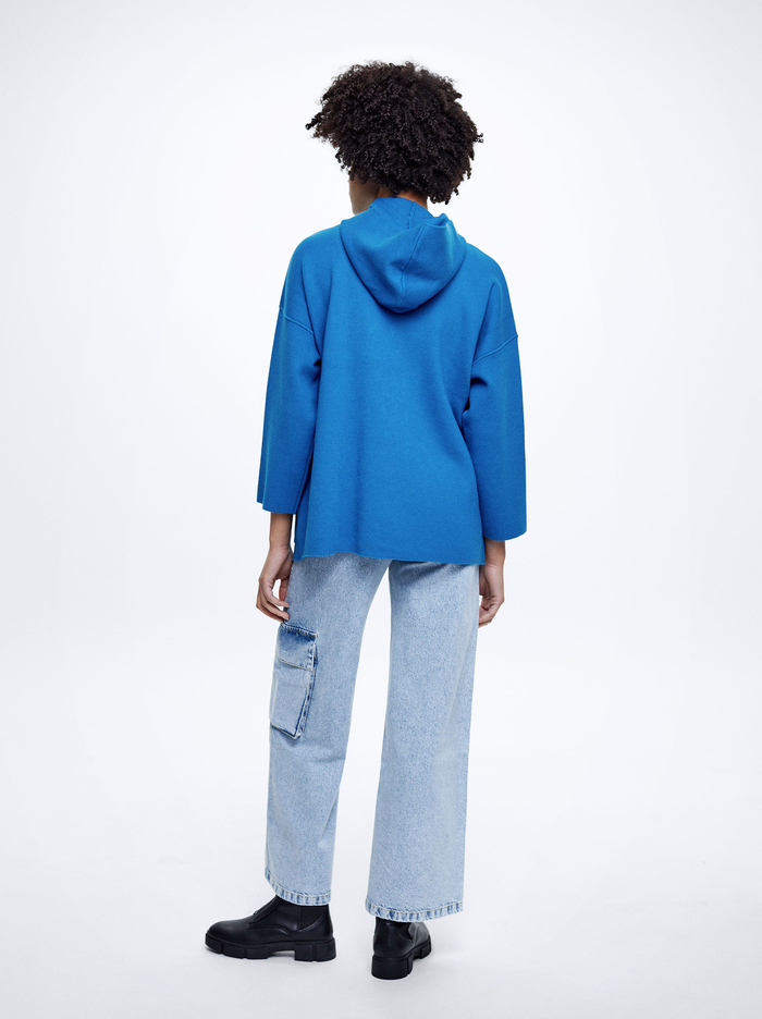 Parfois S Kapucňou Knit Pončá Damske Modre | Slovensko-YALI21534