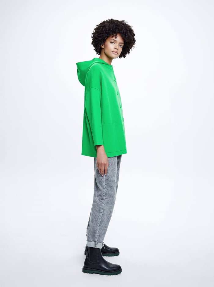 Parfois S Kapucňou Knit Pončá Damske Zelene | Slovensko-XICE62057