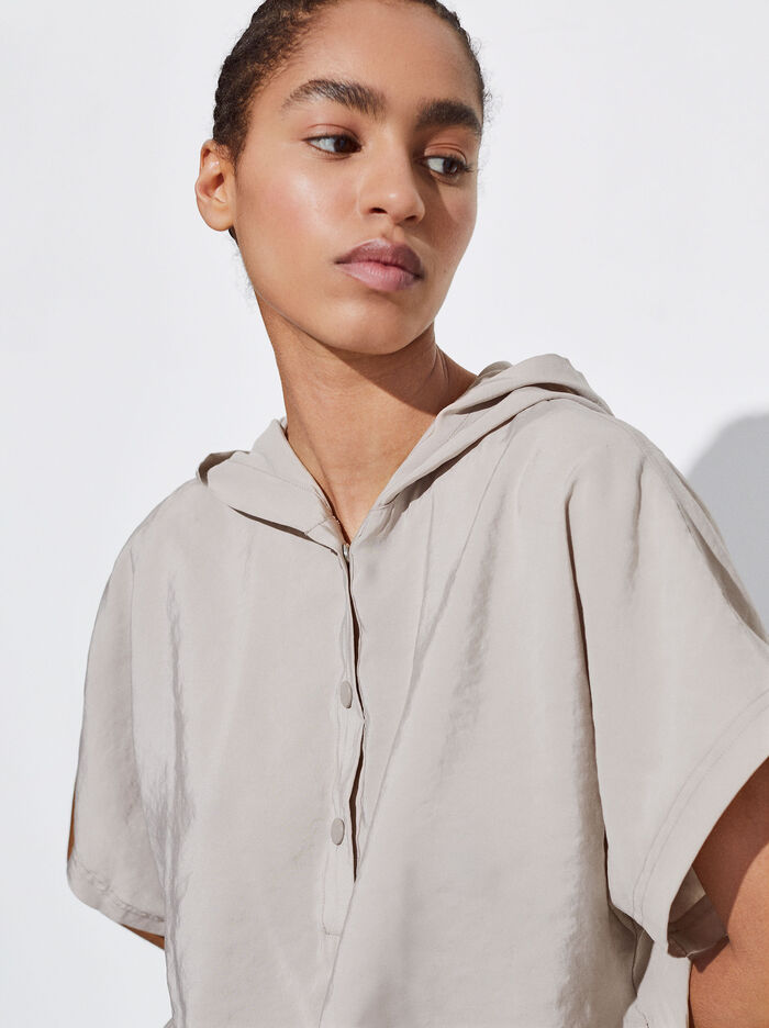 Parfois S Kapucňou Loose-Fitting Kosele Damske Siva | Slovensko-VRJB47610