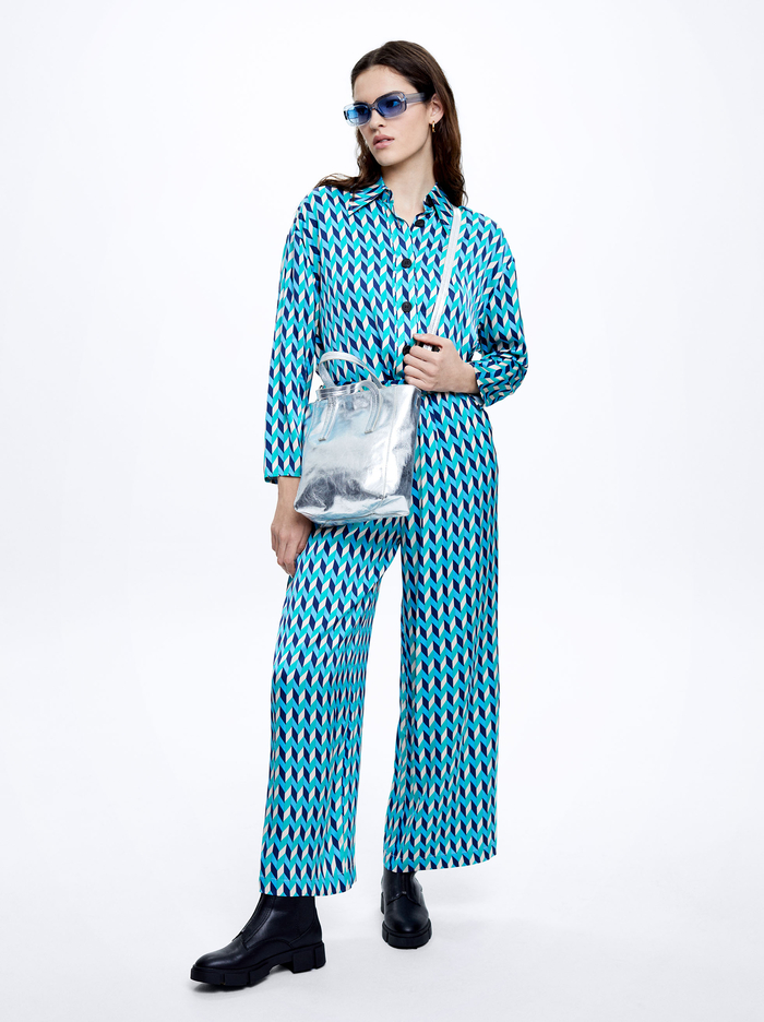 Parfois Satin Printed Kosele Damske Modre | Slovensko-XFCU94536