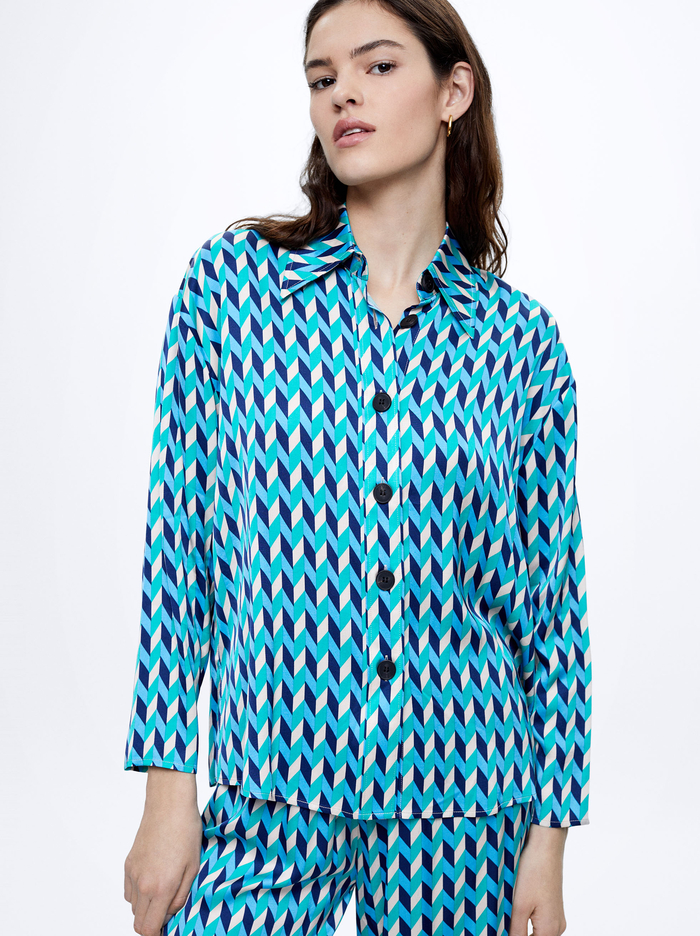 Parfois Satin Printed Kosele Damske Modre | Slovensko-XFCU94536