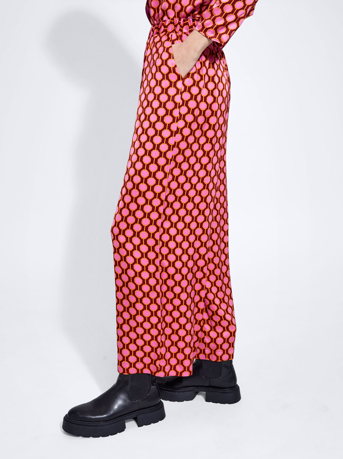 Parfois Satin Printed Nohavice Damske Ruzove | Slovensko-BMRG52740