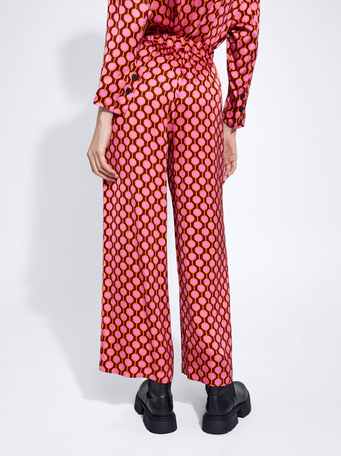 Parfois Satin Printed Nohavice Damske Ruzove | Slovensko-BMRG52740