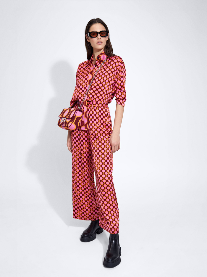 Parfois Satin Printed Nohavice Damske Ruzove | Slovensko-BMRG52740