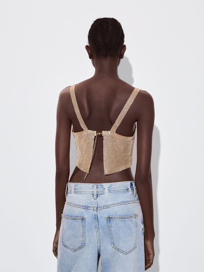 Parfois Shiny Cropped Topy Damske Zlate | Slovensko-GSYO26190