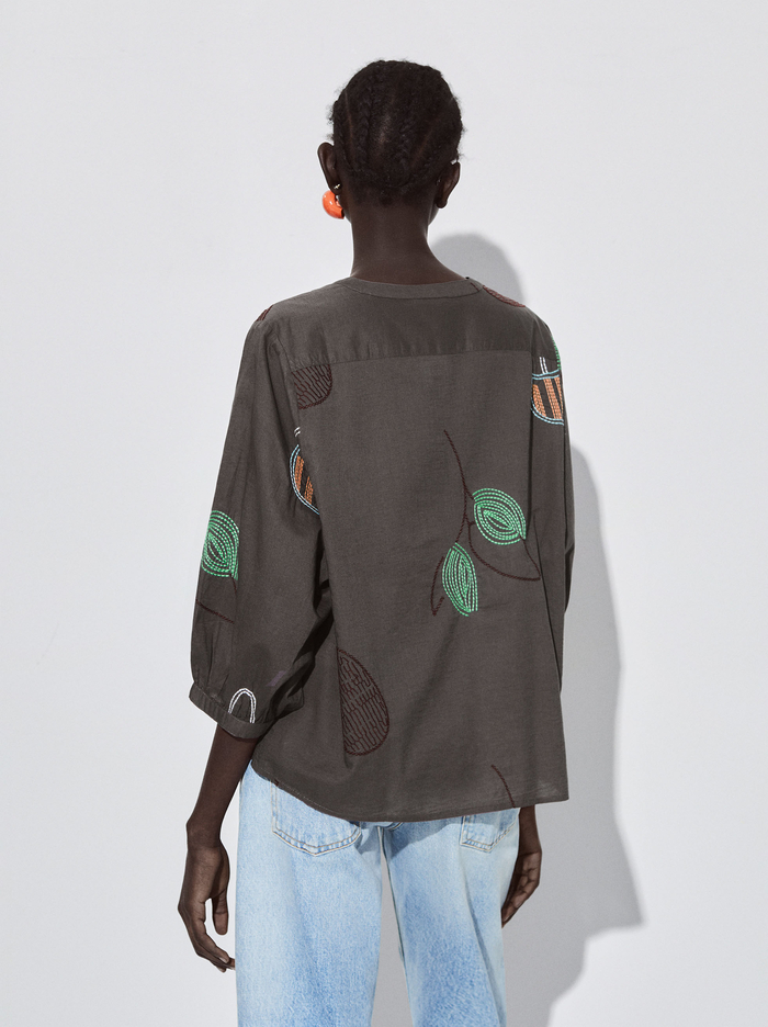 Parfois Shirt With Embroidery Kosele Damske Viacfarebný | Slovensko-DJXI57083