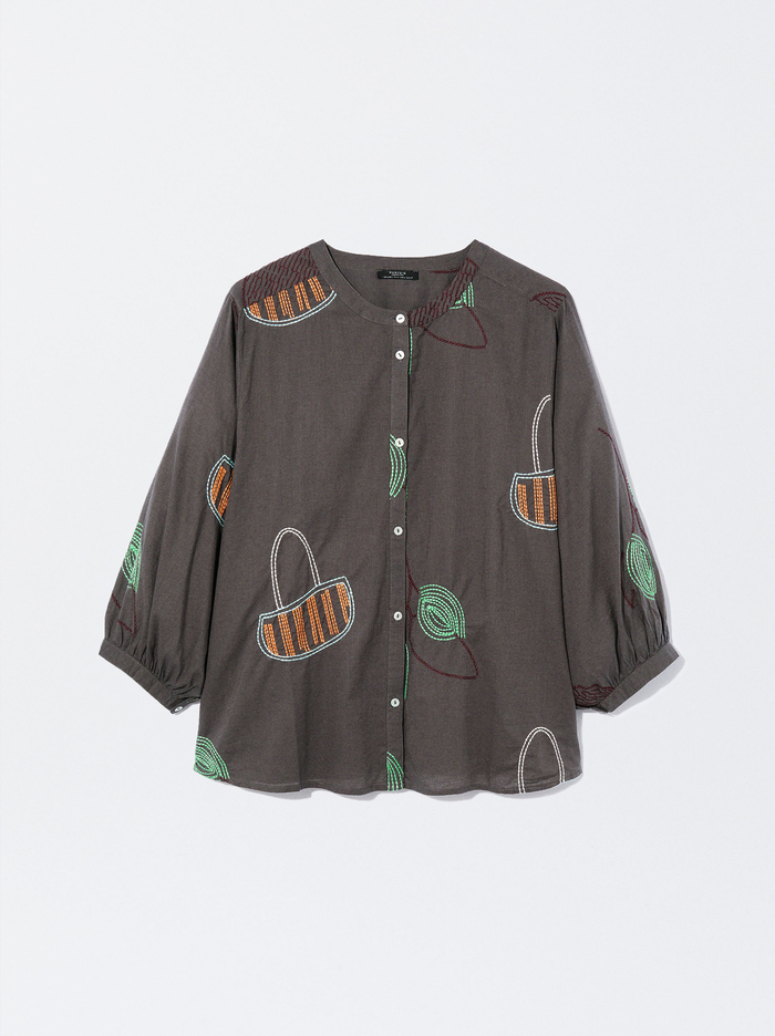 Parfois Shirt With Embroidery Kosele Damske Viacfarebný | Slovensko-DJXI57083