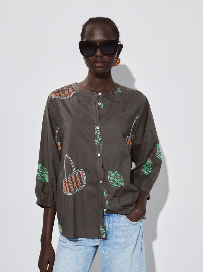 Parfois Shirt With Embroidery Kosele Damske Viacfarebný | Slovensko-DJXI57083