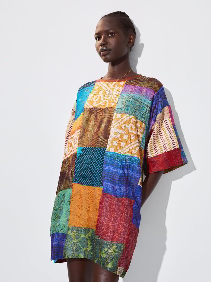 Parfois Silk Patchwork Saty Damske Viacfarebný | Slovensko-QNWP45039