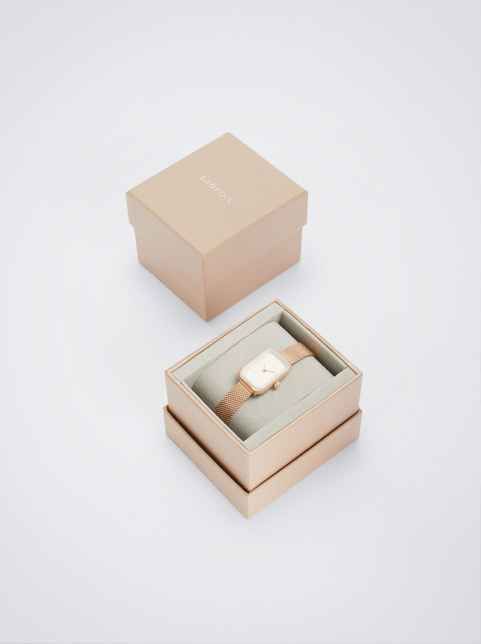 Parfois Square Case Stainless Steel Hodinky Damske Ruzove Zlate | Slovensko-JHBM01284